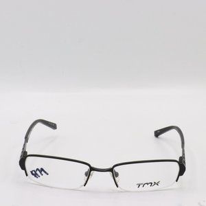 Black Rectangle Half Rim Dad Glasses Frames Vintage Deadstock Timex 49 17 135